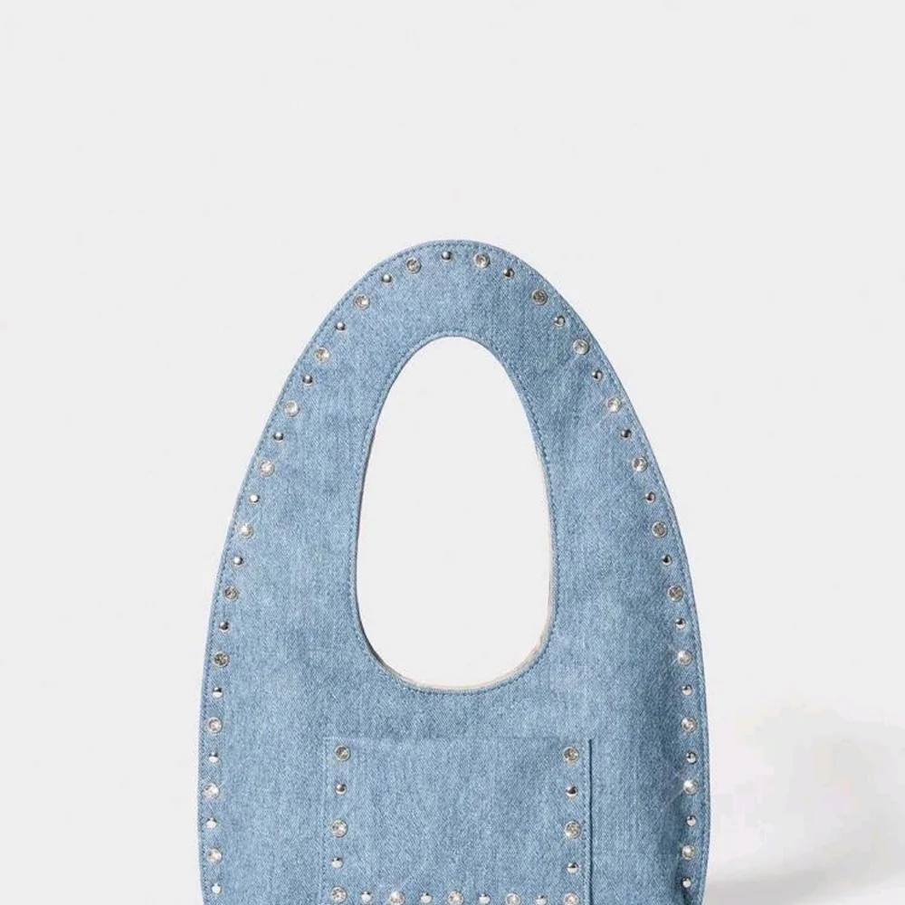 Studded Denim Tote Bag‎